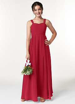 Azazie Simoan Junior Scarlet A-Line Sweetheart Neckline Chiffon Dress image1