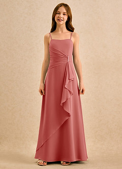 Azazie lolly Girls Formal Sukienki dla dziewczynek sypiących kwiaty Linia A Pofałdowany Szyfon Długość podłogi Sukienka image4