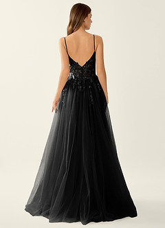 Mayami Black Lace Sequin Embroidery Tulle Prom Dress image2