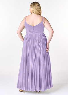 Azazie Raychelle Brautjungfernkleider A-Linie V-Hals Chiffon Kleid Flieder image9