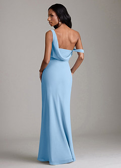 Azazie Madelyn Bridesmaid Dresses Powder Blue Mermaid One Shoulder Chiffon Convertible Dress image2