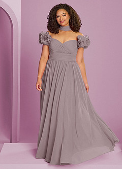 Barbie ♥ Azazie Bridesmaid Dresses Dusk A-Line Off the Shoulder Chiffon Convertible Dress image15