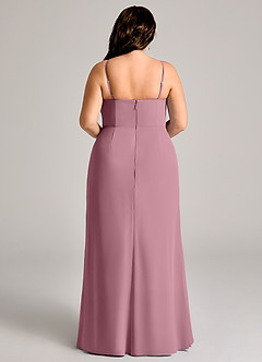 Azazie Maci Bridesmaid Dresses Vintage Mauve Sheath Pleated Chiffon Dress image9