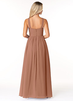 Azazie Elvira Bridesmaid Dresses Bronzer A-Line Pleated Chiffon Dress image2