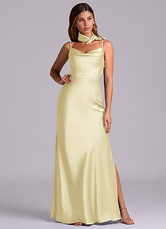 Azazie Yazmine Schlussverkauf Meerjungfrau-Linie Plissee Stretch-Satin Kleid Dusty Sage image3