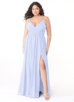 Azazie Aaida Bridesmaid Dresses Lavender A-Line Corset Chiffon Dress image7