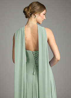 Azazie Ayla Abiti da Damigella Abito A-Line in Chiffon Scollo a Cuore Agave image10