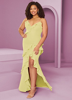 Barbie ♥ Azazie At-home Try On Dresses Cabernet Sheath Chiffon Dress image11