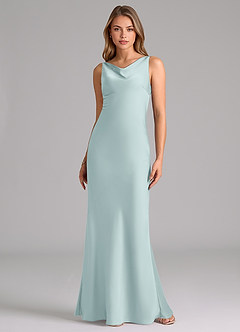 Azazie Allettie Bridesmaid Dresses Mist Mermaid Stretch Satin Dress image6