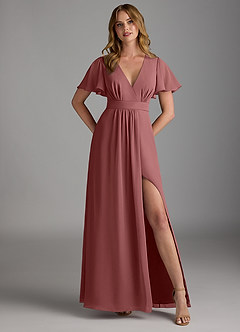 Azazie Zaniah Bridesmaid Dresses Amethyst A-Line Chiffon Dress image1