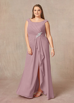 Azazie Yarrow Mother of the Bride Dresses Dusty Rose A-Line Pleated Chiffon Dress image7