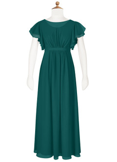 Azazie Daphne Junior Peacock A-Line Pleated Chiffon Dress image6