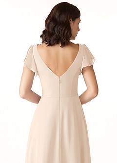 Azazie Omari Brautjungfernkleider A-Linie Chiffon Kleid Alabaster Weiß image6