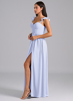 Azazie Denisse Bridesmaid Dresses Lavender A-Line Ruched Chiffon Dress image3