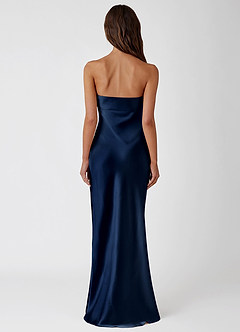 Serendipity Navy 100% Washable Silk Maxi Dress image3