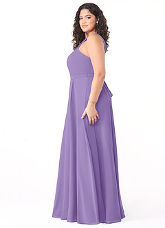 Azazie Dixie Bridesmaid Dresses Tahiti A-Line Halter Pleated Chiffon Dress image8