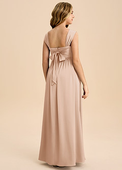 Azazie Hattie Junior English Rose A-Line Pleated Stretch Satin Dress image7