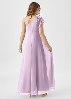 Azazie Arabella Junior Frosted Lilac A-Line Ruched Chiffon Dress image2