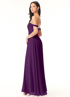 Azazie Aaron Bridesmaid Dresses A-Line Off the Shoulder Chiffon Floor-Length Dress image4