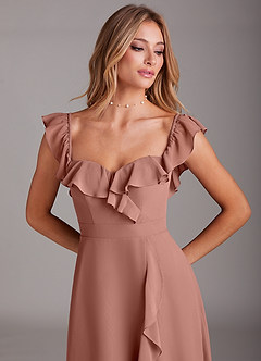 Azazie Lyra Bridesmaid Dresses Cedar Rose A-Line Chiffon Convertible Dress image10