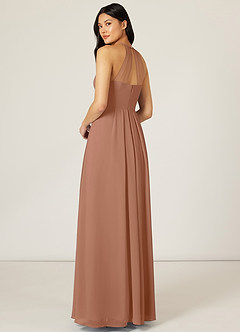 Azazie Sarah Final Sale Bronzer Empire Pleated Chiffon Dress image5