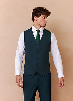 Savile Teal Wool Blend Suit Vest