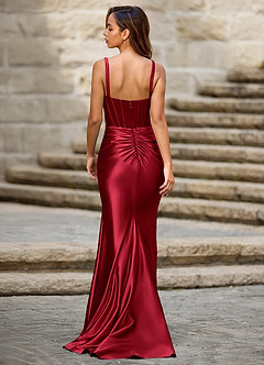 Lush Wine Square Neck Prom Dress image2