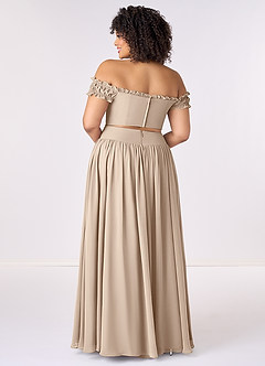 Barbie ♥ Azazie Bridesmaid Dresses Taupe A-Line Off the Shoulder Chiffon Convertible Dress image9
