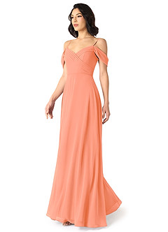 Azazie Tancie Bridesmaid Dresses Sunset A-Line Off the Shoulder Chiffon Convertible Dress image3