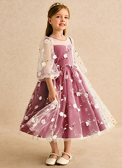 Azazie Elowen Flower Girl Dresses Scarlet A-Line Sweetheart Neckline Lace Dress image4