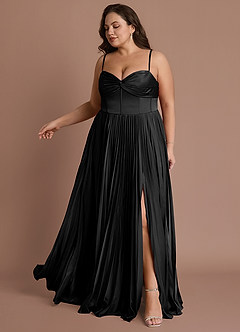 Styla Black Pleated Maxi Dress image10