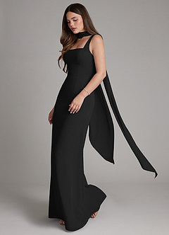 Azazie Katya Abiti da Damigella Abito Convertibile Sirena in Chiffon Scollo quadrato Nero image4