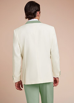 front Adrian Dusty Sage Shawl Lapel Structured Stretch Tuxedo Jacket