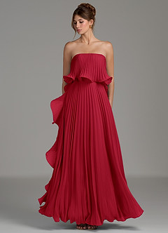 Azazie Alexia Bridesmaid Dresses Scarlet A-Line Ruched Chiffon Dress image6