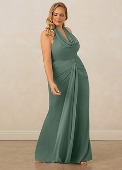 Christian Siriano Bridal for Azazie 1018 Bridesmaid Dresses Eucalyptus Sheath Pleated Mesh Dress image14