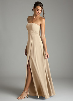 Azazie Tamira Suknie dla druhen Linia A Pofałdowany Szyfon Do ziemi Sukienka image3