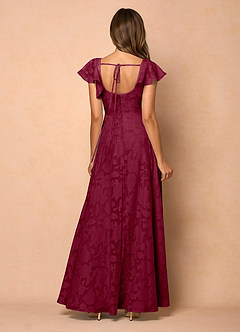 Anna Merlot Ruffled Maxi Dress image2