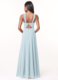 Azazie Brandie Vestidos de damas de honor Vestido de Azul Cielo de Chifón elástico de Corte en A con Plisado image2
