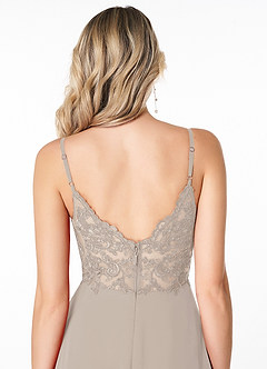 Azazie Lena Bridesmaid Dresses Frost A-Line Lace Chiffon Dress image5