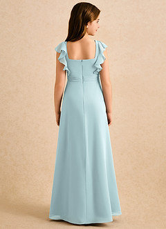 Azazie Soso Girls Formal Blomsterpigekjoler A-Line Plisseret Chiffon Gulv-længde Kjole image2