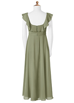 Azazie Jinny Junior Pistachio A-Line Ruched Chiffon Dress image5