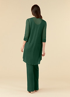 Azazie Frances Mother of the Bride Dresses Dark Green Jumpsuit/Pantsuit Scoop Mesh Dress image2