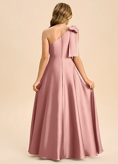 Azazie Penguin Junior Abito A-Line in Raso Elasticizzato Fiocco Rosetta image2