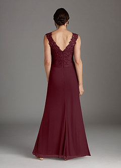 Azazie Edelin Mother of the Bride Dresses Cabernet A-Line Sweetheart Neckline Pleated Mesh Dress image5