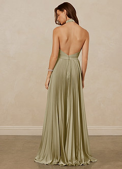 Christian Siriano Bridal for Azazie 1007 Bridesmaid Dresses Moss Green A-Line Pleated Stretch Satin Dress image6