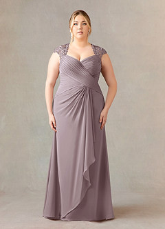 Azazie Birdie Mother of the Bride Dresses Dusk A-Line Queen Anne Sequins Chiffon Dress image7