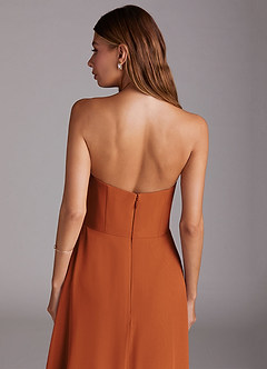 Azazie Wren Bridesmaid Dresses Cinnamon A-Line Side Slit Chiffon Convertible Dress image7