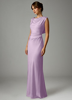 Azazie Kieryn Robes de demoiselle d'honneur Robe Sirène en Satin extensible Plissée Frostiges Flieder image3
