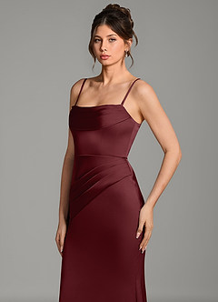 Azazie Alanis Brudtärnklänningar Klänning av Sjöjungfru i Stretch Satin Korsett Cabernet Konvertibel image7