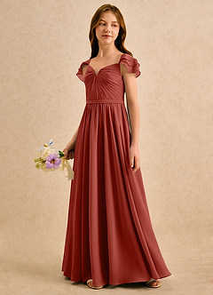 Azazie Meimei Girls Formal Flower Girl Klänningar Klä A-Line i Chiffong Plisserad image5